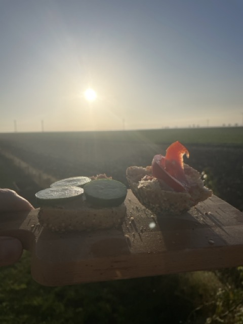 Essen auf dem Balkon